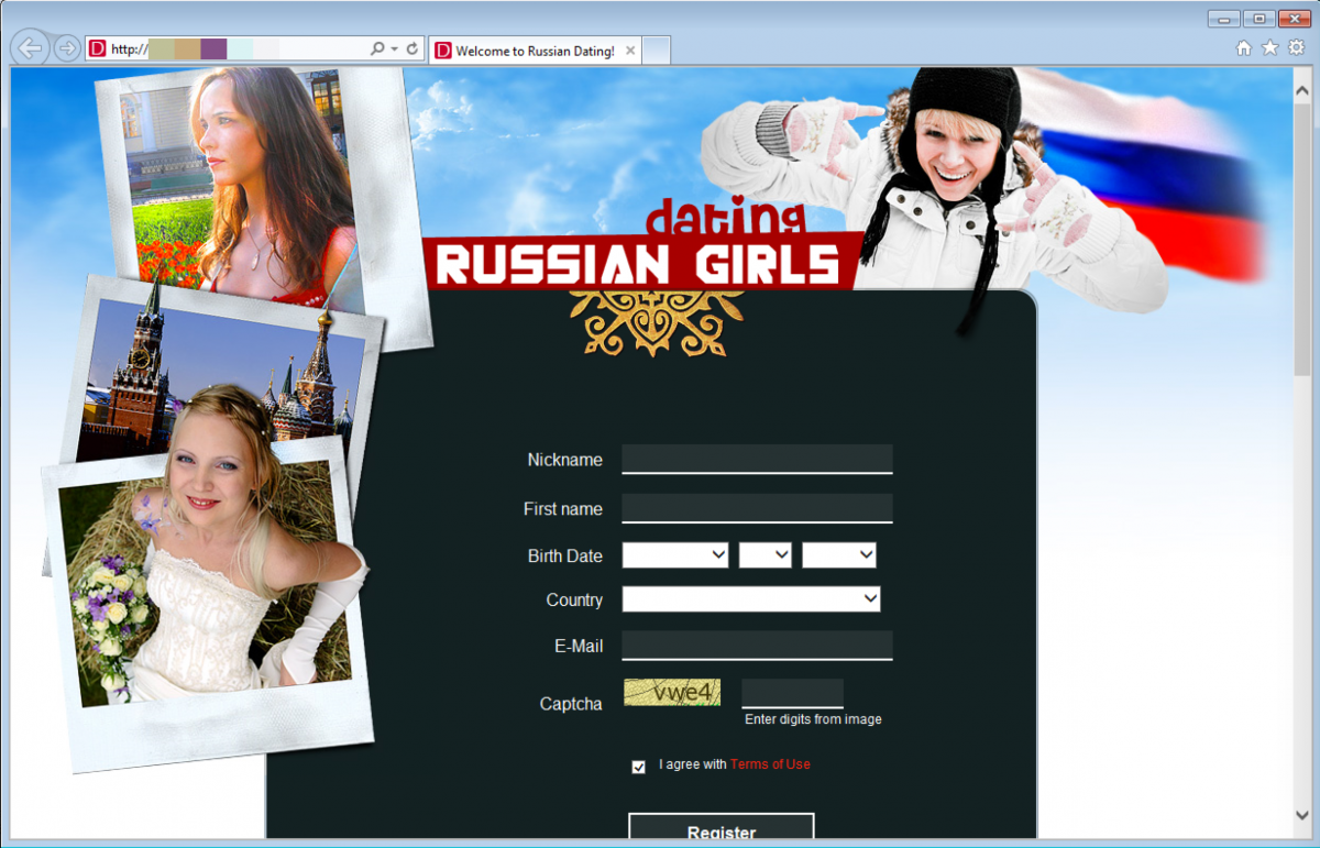 Russian dating website scam