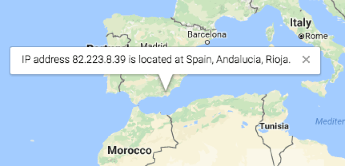 NAB Email Scam Map of Spain Origin