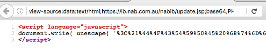 Fake NAB Phishing Login Page JavaScript Code