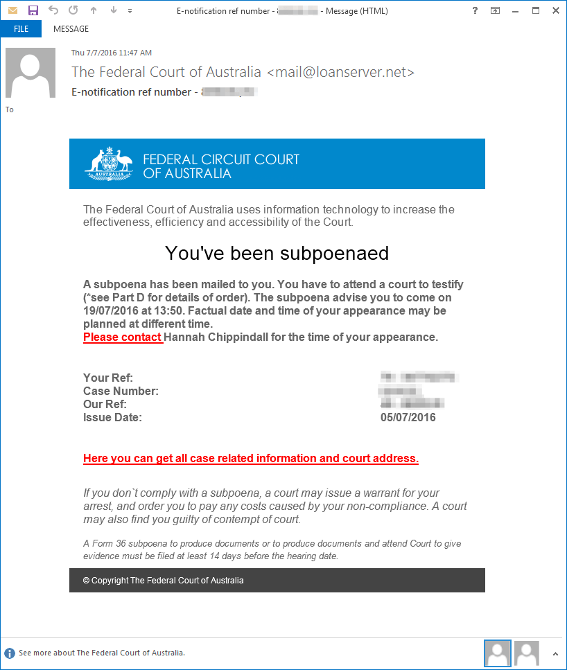 Message used to distribute Dreambot in Australia