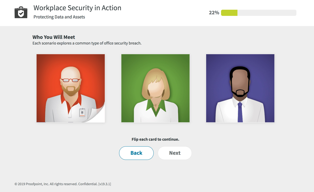 Workplace Security in Action in Proofpoint's Security Education Platform